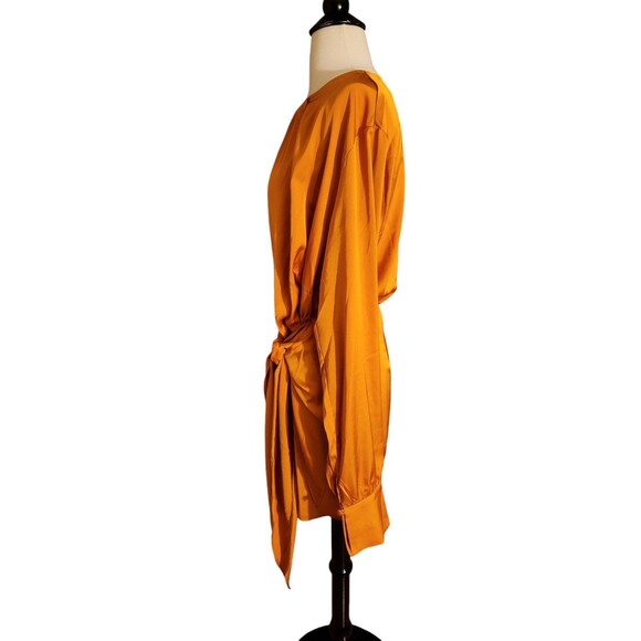 Hello Molly Club Wear Mini Dress Womens Size 10 Night Out Harvest Orange Silky - Picture 3 of 9